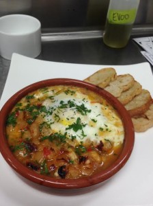 Baked Piperade Beans with Farm Egg Baked Piperade Beans with Farm Egg