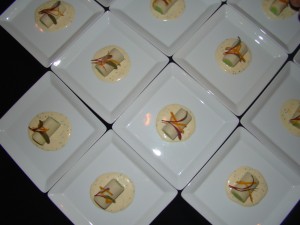 Spring Pea Stuffed Hearts of Palm with Lemon Poppy Seed Vinaigrette and Orange Zest
